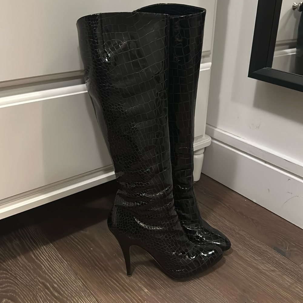 Giuseppe Zanotti Patent Croc Boots 37.5